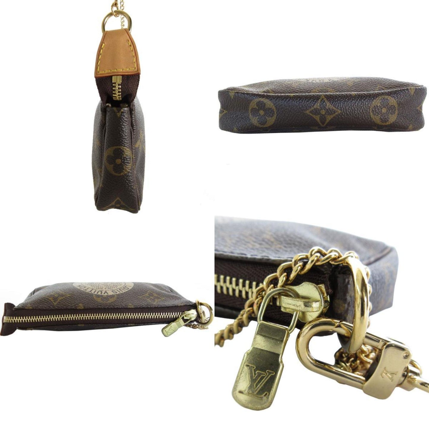 Louis Vuitton Louis Vuitton Pouch Monogram Pochette Accessoires Canvas Brown Gold
