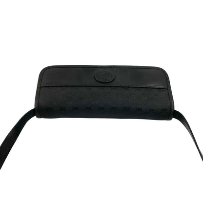 Gucci Vintage Micro Gg Logo Leather Shoulder Bag/Pochette/Sacoche In Black 88231