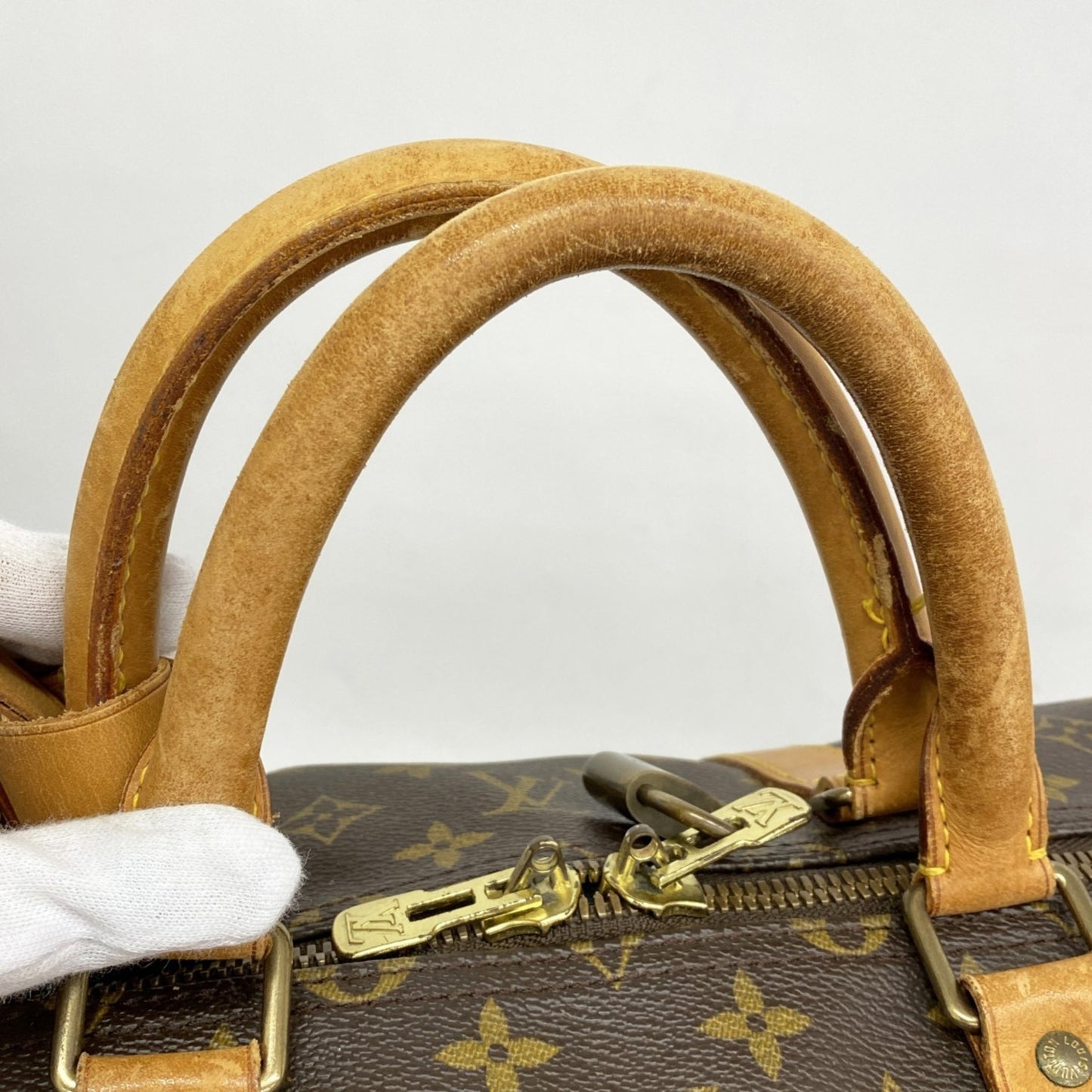 Louis Vuitton Monogram Keepall 55 Boston Bag M41424 Brown