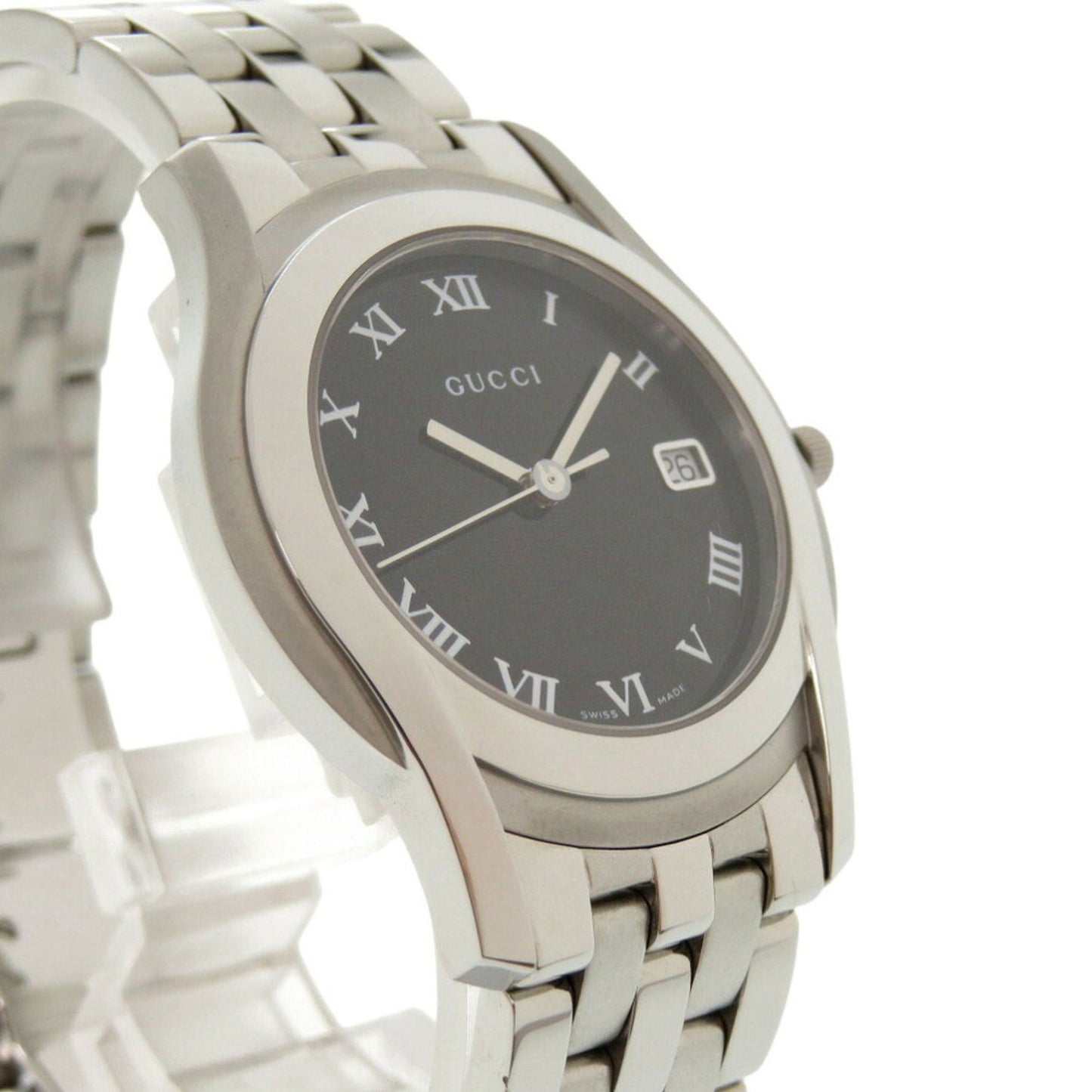Gucci 5500M G-Class Date Stainless Steel Black/Silver Dial Quartz Watch 1748Gucci