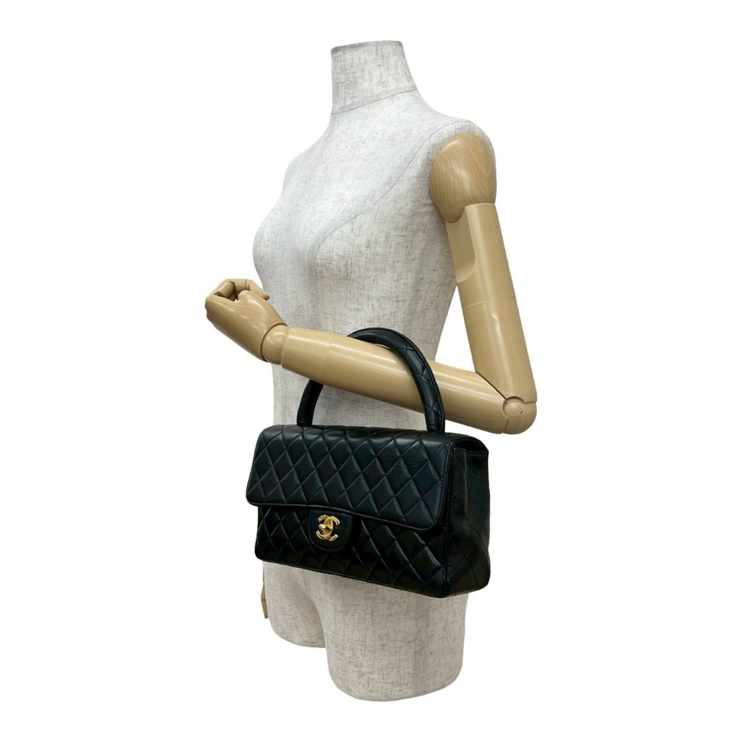 Chanel Vintage Matelasse Coco Mark Lambskin Leather Handbag