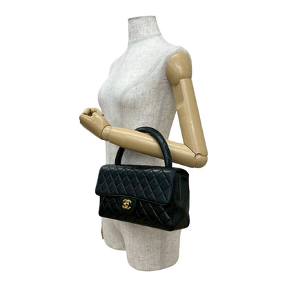 Chanel Vintage Matelasse Coco Mark Lambskin Leather Handbag