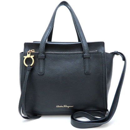 Salvatore Ferragamo Amy 2-Way Handbag In Black Leather