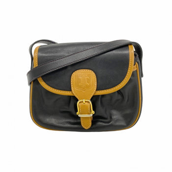 Celine Shoulder Bag Leather Brown Black