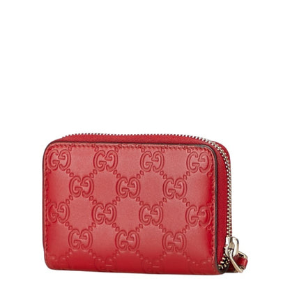 Gucci Guccissima Wallet/Coin Purse 255452 Red Leather