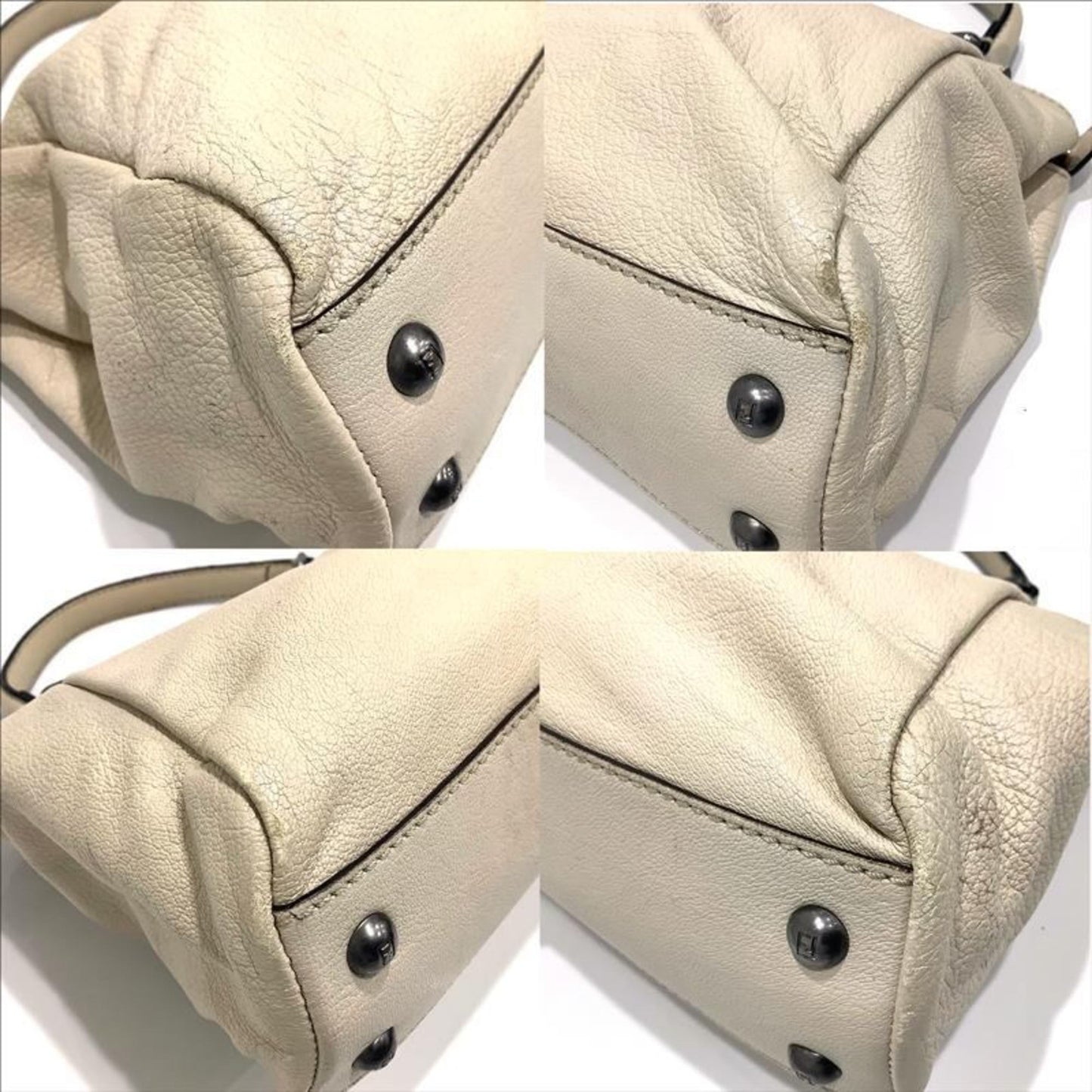 Fendi Peekaboo 8Bn211 Bag Handbag White Ivory Fendi Ja-24389