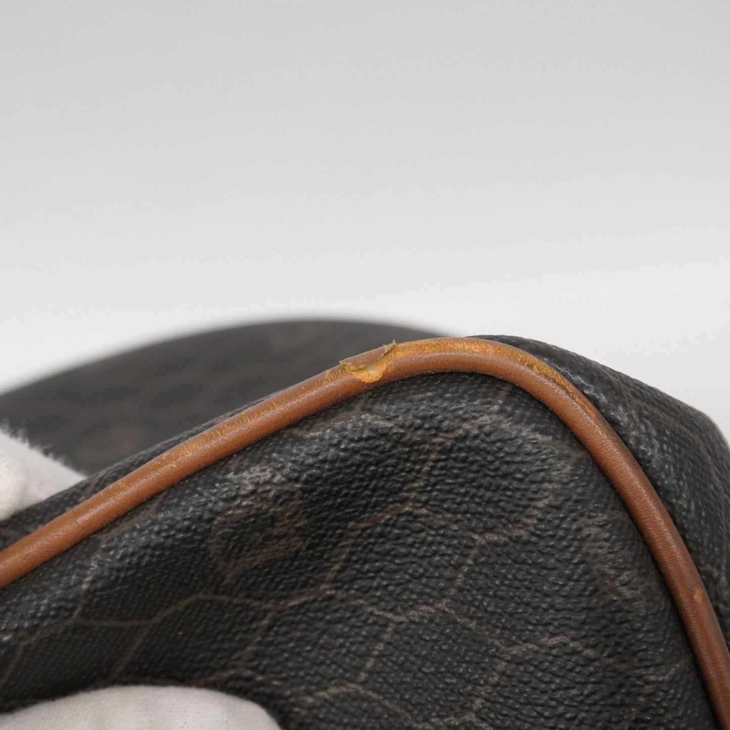 Christian Dior Boston Bag Honeycomb Gray Brown