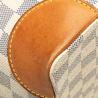 Louis Vuitton Damier Azur Hampstead Mm Shoulder Bag Tote N51206 White Leather