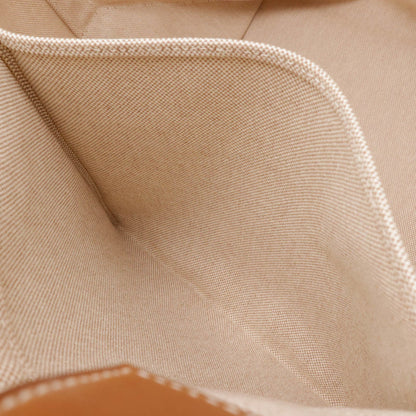 Hermes Hermes Steeple Tote Bag Large Toile H Straw Vaubarenia Leather Beige Brown ?P Engraved