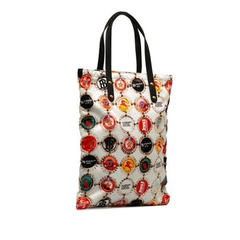 Burberry Bottle Cap Logo Handbag Tote Bag In White