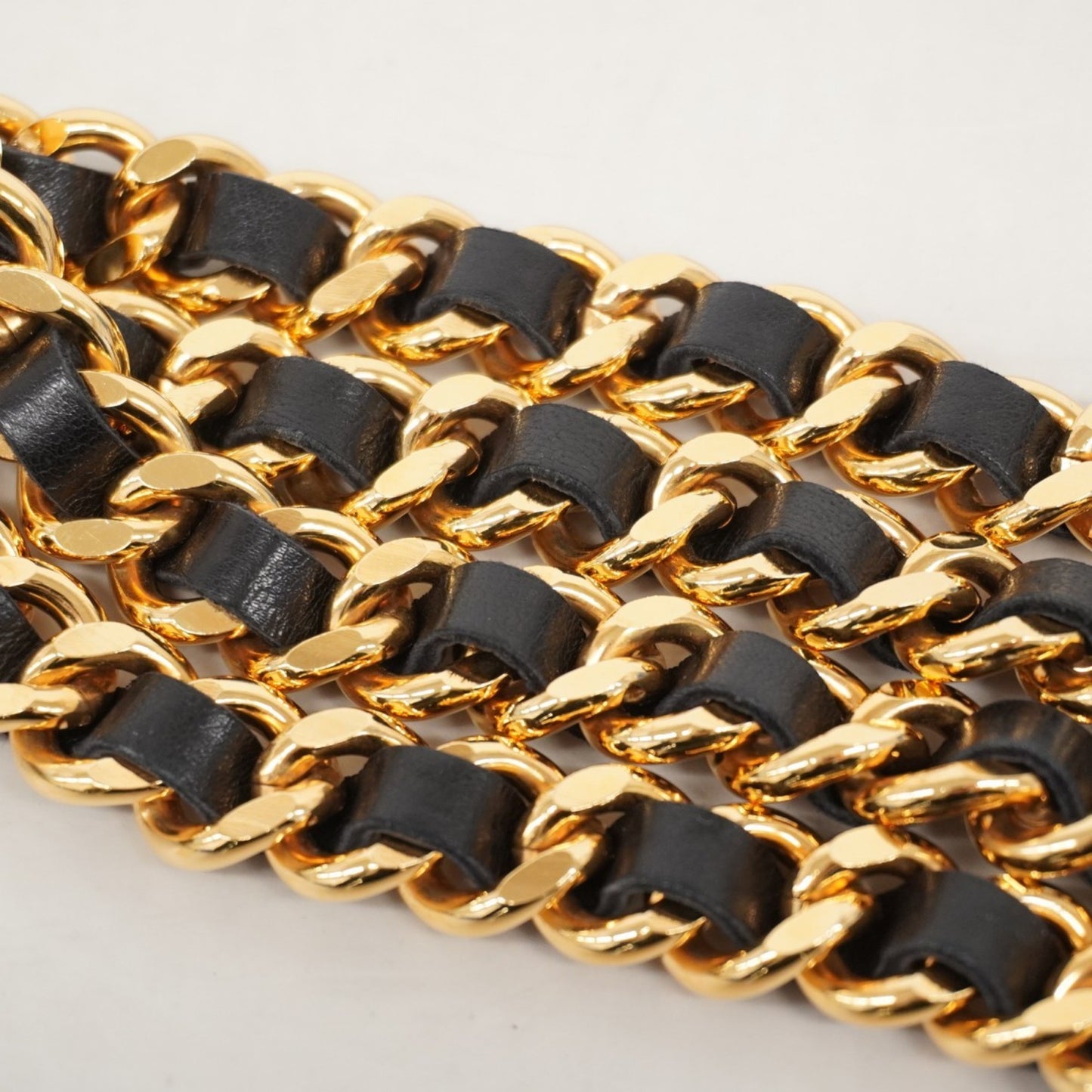 Chanel Belt Gold Black Chain