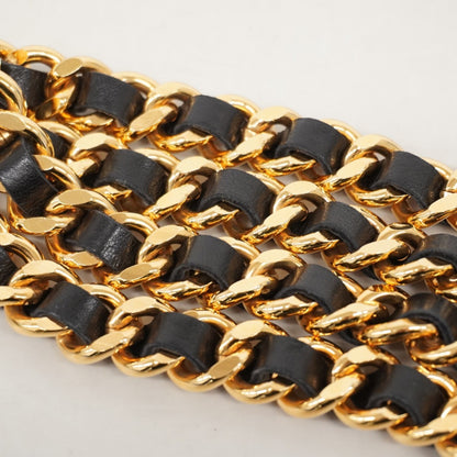 Chanel Belt Gold Black Chain
