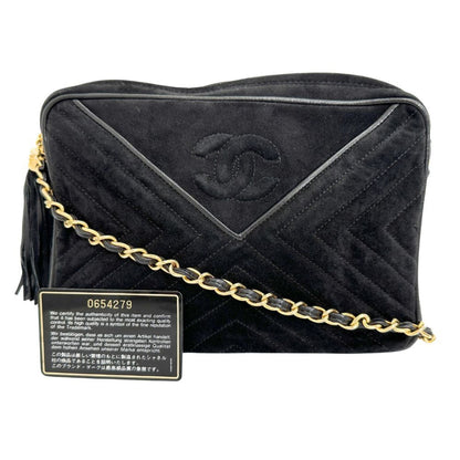 Chanel Chainshoulder Shoulder Bag V Stitch Suede 2000 A5