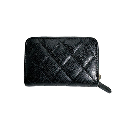 Chanel Wallet/Coin Case Matelasse Matte Caviar Leather Ap0216 Black