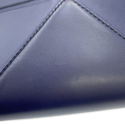 Loewe Handbag Puzzle Fold Mini Tote Shiny Calf Leather A657V25X01 2Way Navy
