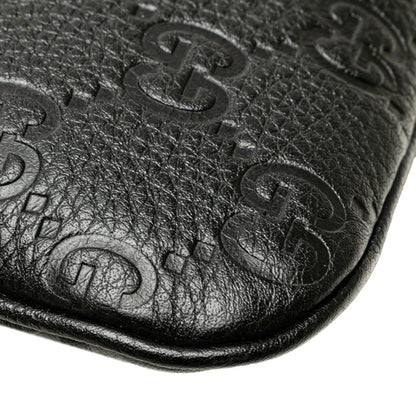 Gucci Gg Emblem Medium Chain Handbag/Shoulder Bag 2Way 815277 Black Leather