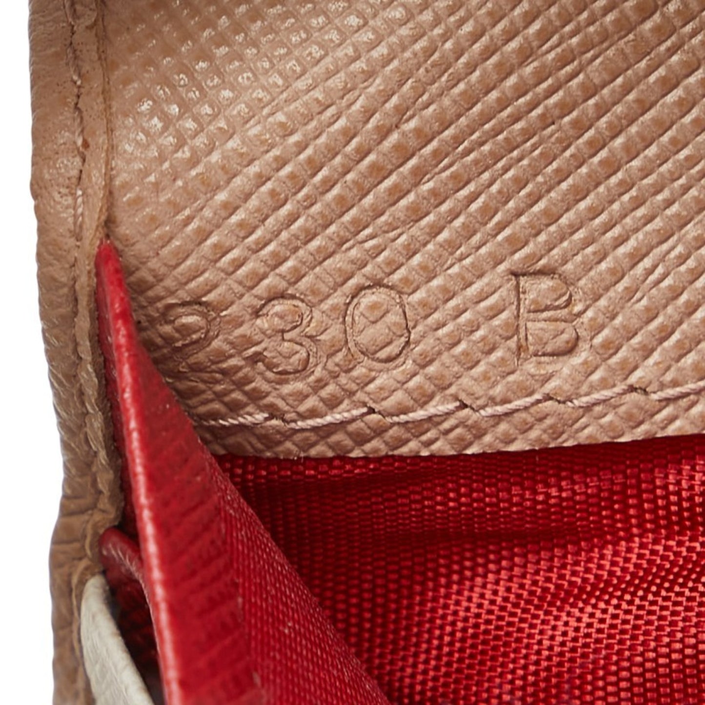 Prada Logo Bifold Wallet In Beige Leather