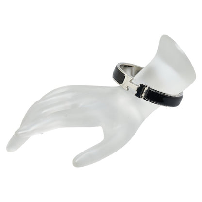 Hermes Click H Pm Bangle Silver Black Metal
