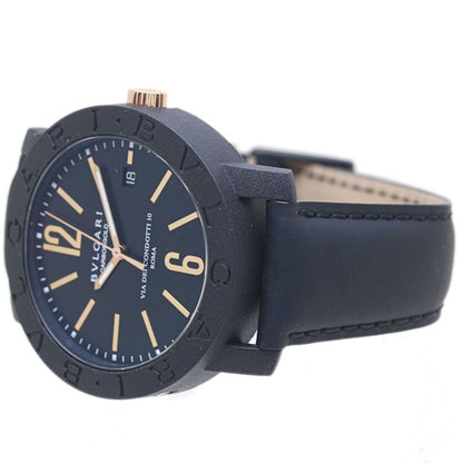 Bvlgari Bbp40Bcgld N Bb40Cl 102248 Carbon Gold X 18K Pink Leather