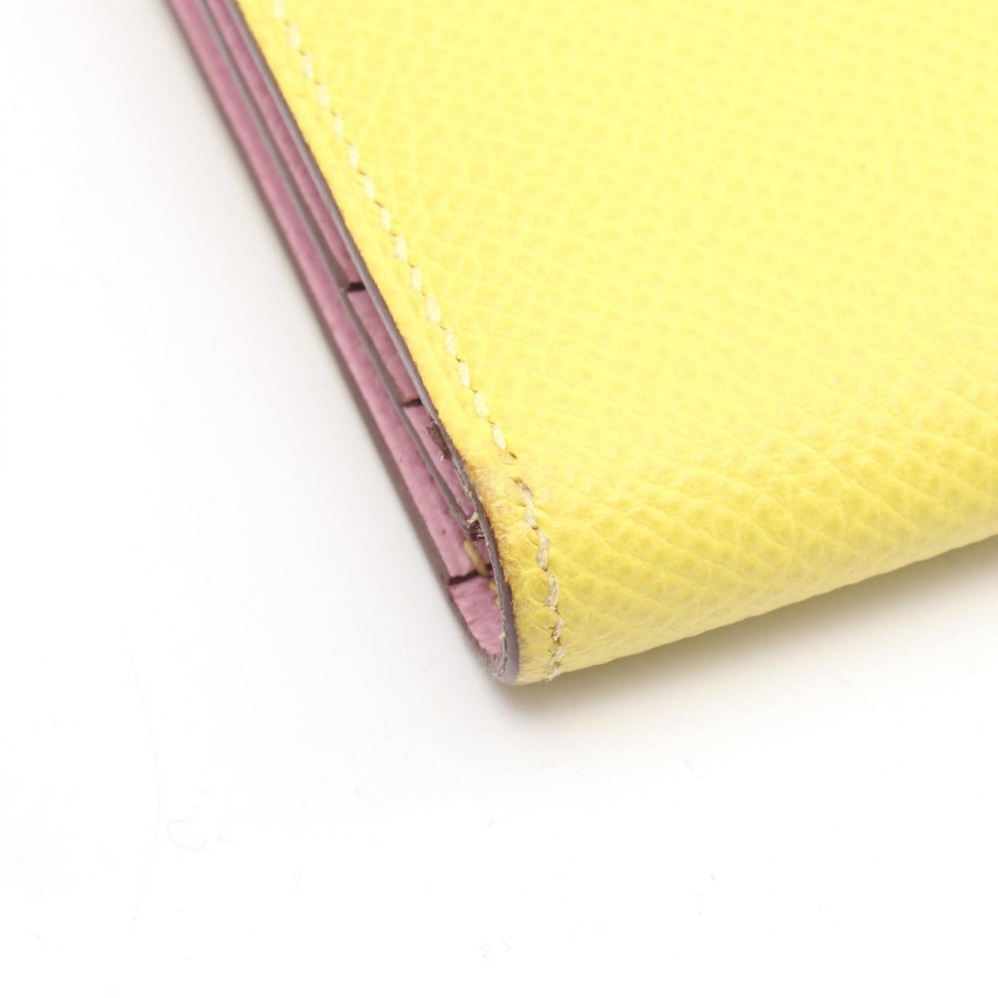 Hermes Herms Bearn Soufflet Verso Lime Mauve Silvestre Bifold Long Wallet