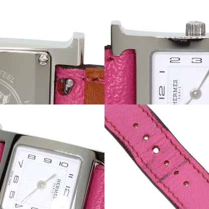Hermes Hh1.210 H Watch Stainless Steel Leather