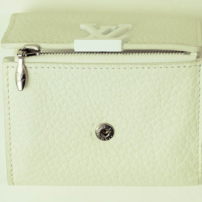 Louis Vuitton Portefeuille Capucines Xs Taurillon Leather White Tri-Fold Wallet