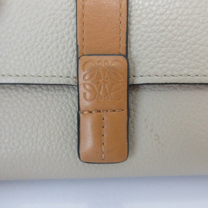 Loewe Small Vertical Leather Compact Wallet Tri-Fold Beige