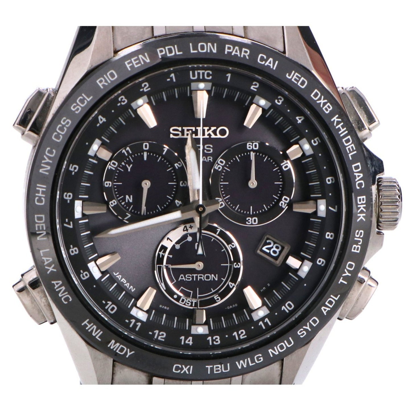 Seiko Sbxb003 Astron Prestige Line Titanium Chronograph Dual Time Gps Solar Watch