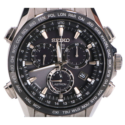 Seiko Sbxb003 Astron Prestige Line Titanium Chronograph Dual Time Gps Solar Watch
