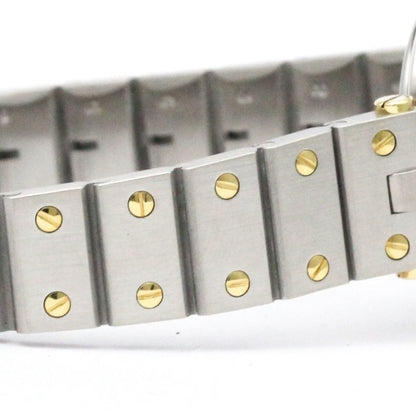 Cartier Santos Round 18K Gold Steel Quartz