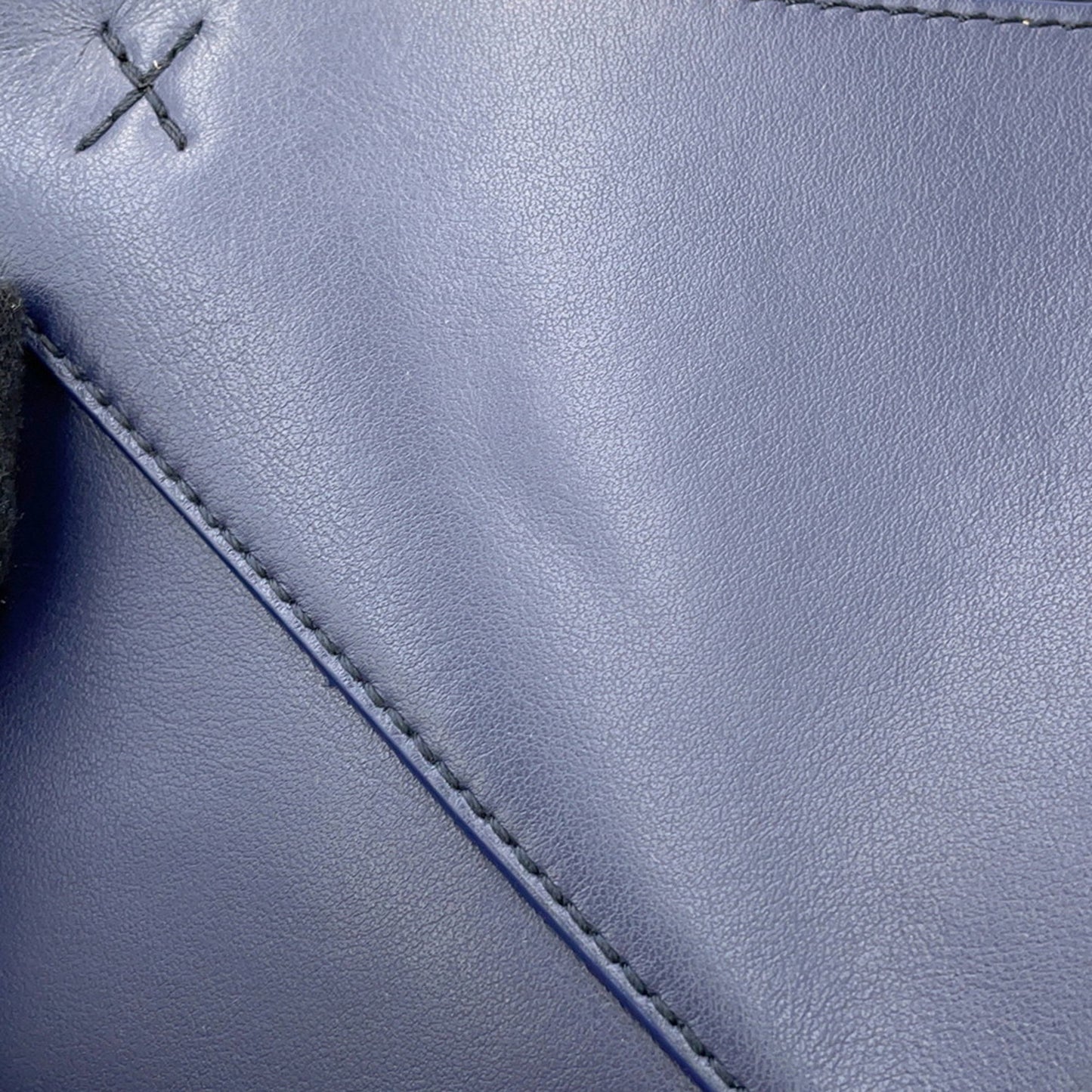 Loewe Handbag Puzzle Fold Mini Tote Shiny Calf Leather A657V25X01 2Way Navy