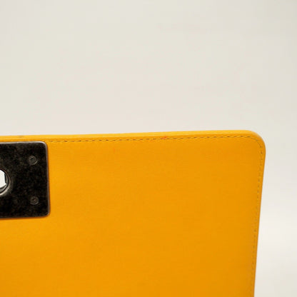 Chanel Shoulder Bag Boy Chain Lambskin Yellow