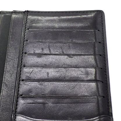 Berlutti Calligraphy Long Wallet Leather Accessory Long Wallet Folded Wallet Purple Dark Purple