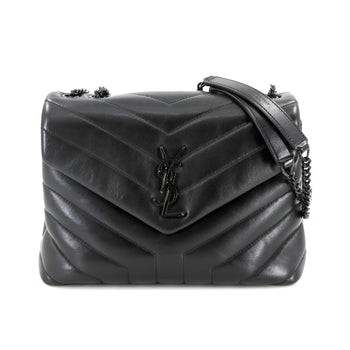Saint Laurent Loulou Small Chain Shoulder Bag In Black Leather