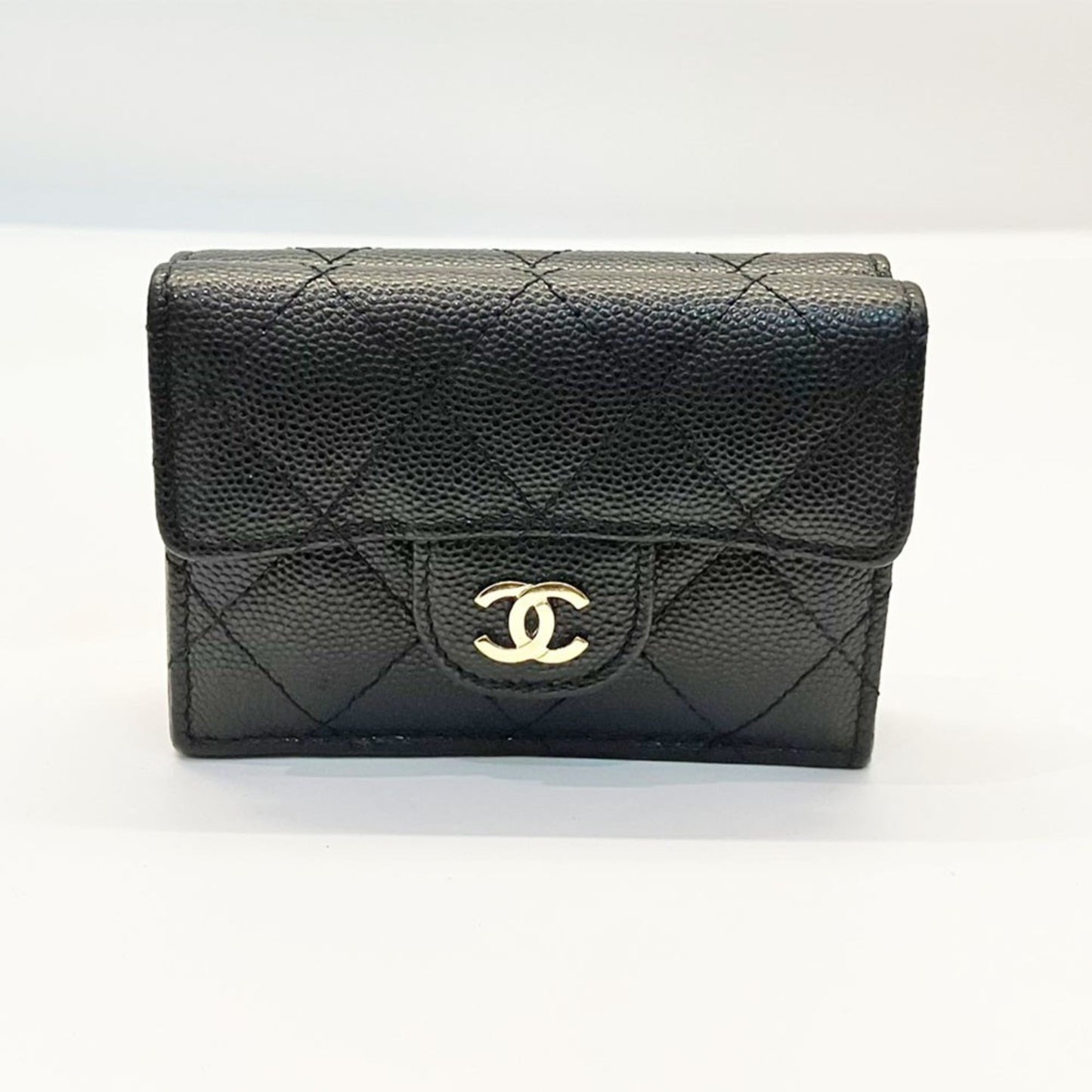 Calfskin Chanel Wallet (Tri-Fold) Grained