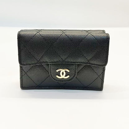 Calfskin Chanel Wallet (Tri-Fold) Grained