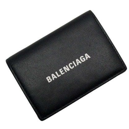 Balenciaga Tri-Fold Wallet Leather Black