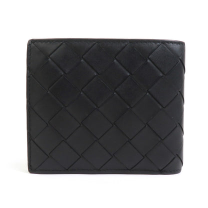 Bottega Veneta Bi-Fold Wallet Intrecciato Leather Black
