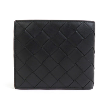 Bottega Veneta Bi-Fold Wallet Intrecciato Leather Black