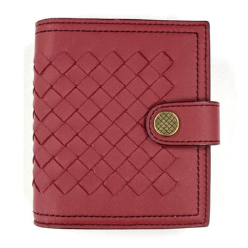 Bottega Veneta Intrecciato Bi-Fold Wallet Leather 547441 Red