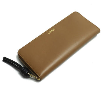 Loewe Knot Zip Around Wallet Long Round Brown Cem1G39X01