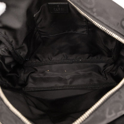 Gucci Gg Nylon Off-The-Grit Shoulder/Crossbody Bag 625858 Black Leather