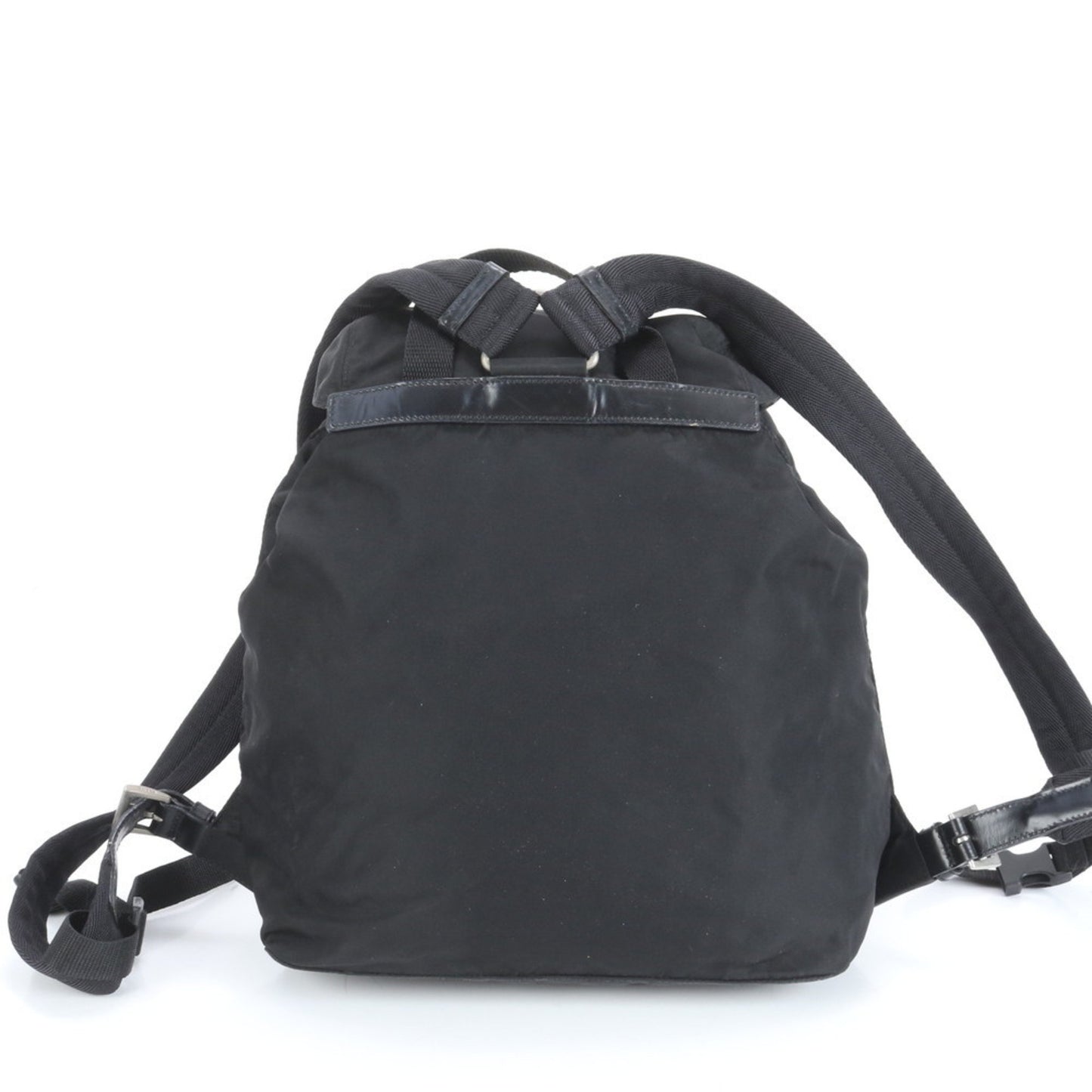 Prada Tessuto Nylon Backpack With Triangle Logo And Leather Plaque