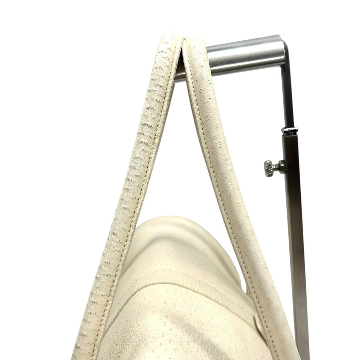 Salvatore Ferragamo Gancini Leather Tote Bag In White With Gold Hardware