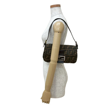 Fendi Mamma Bucket Zucca Ff Pattern Leather Canvas Semi-One Shoulder Bag Brown 20265