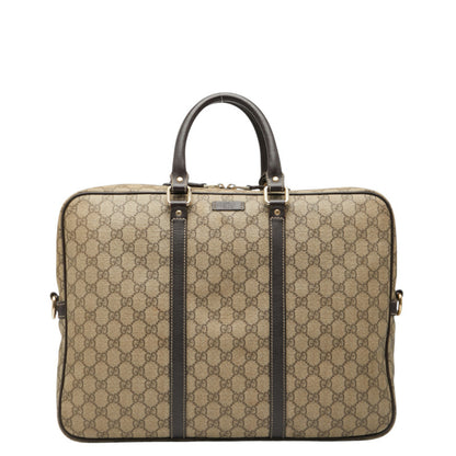Gucci Gg Supreme Business Bag 201480 Beige Brown Leather
