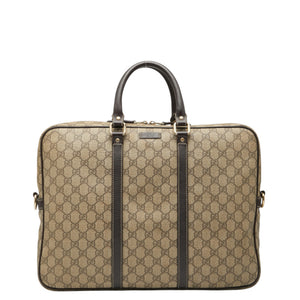 Gucci Gg Supreme Business Bag 201480 Beige Brown Leather