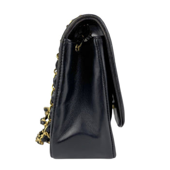 Chanel Shoulder Bag Matelasse Diana 25 Leather Black Gold