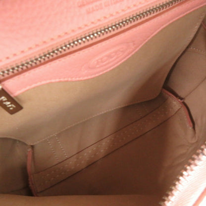 Tod'S Wave Line Backpack Leather Pink Rucksack Shoulder Handbag 0555Tod'S