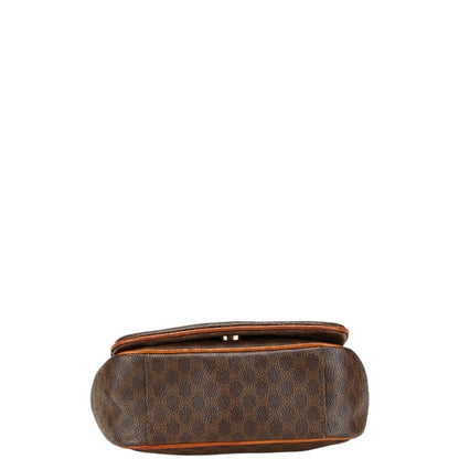 Celine Macadam Shoulder Bag Brown Pvc Leather